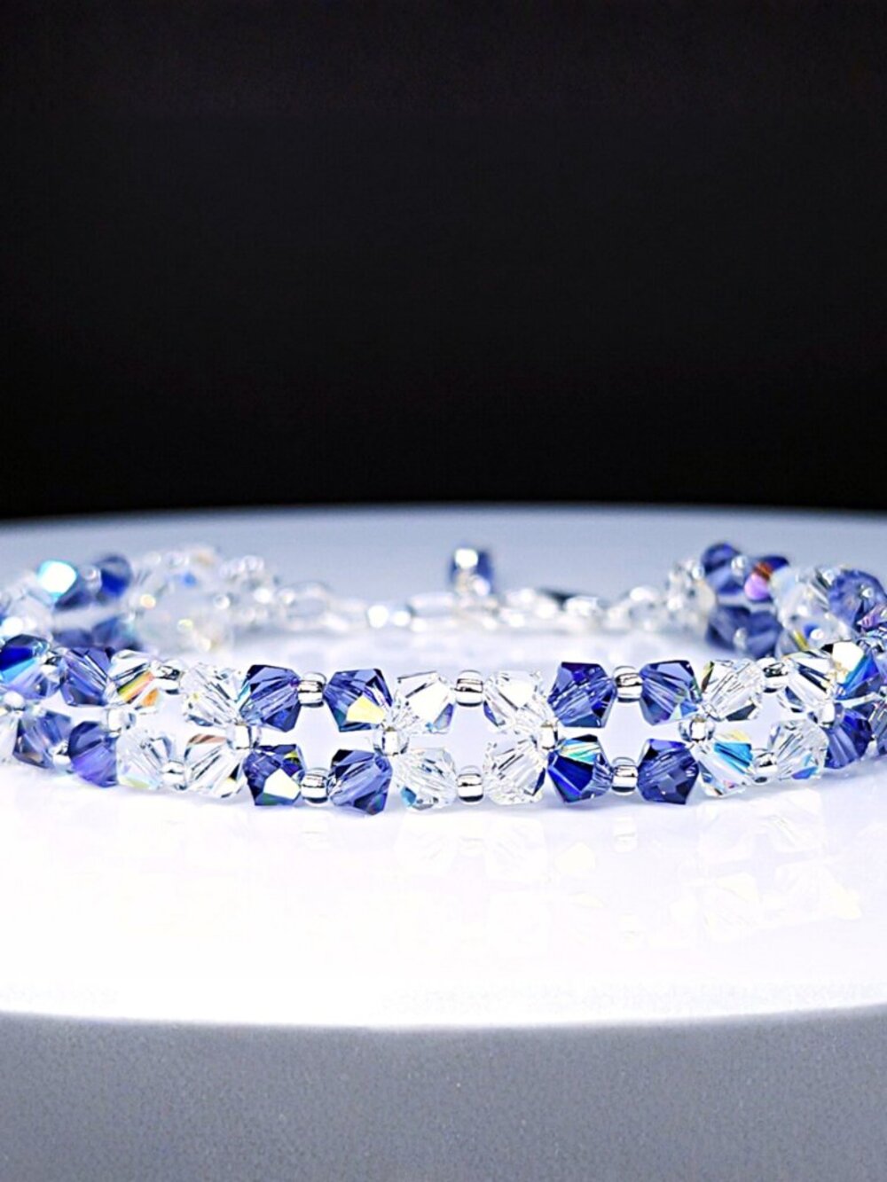 Tanzanite Preciosa Crystal Anklet/ Sparkling Womens Crystal Ankle Bracelet